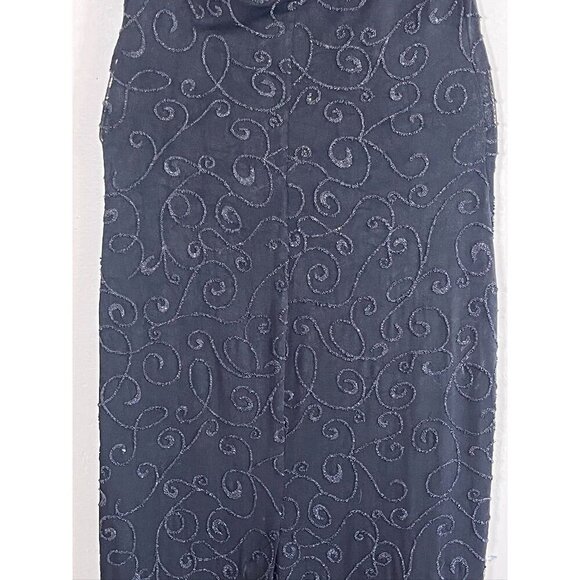 Cache Halter Beaded Dress S Black Maxi Vintage Gown Y2K 80s Whimsigoth Feminine - Picture 10 of 16